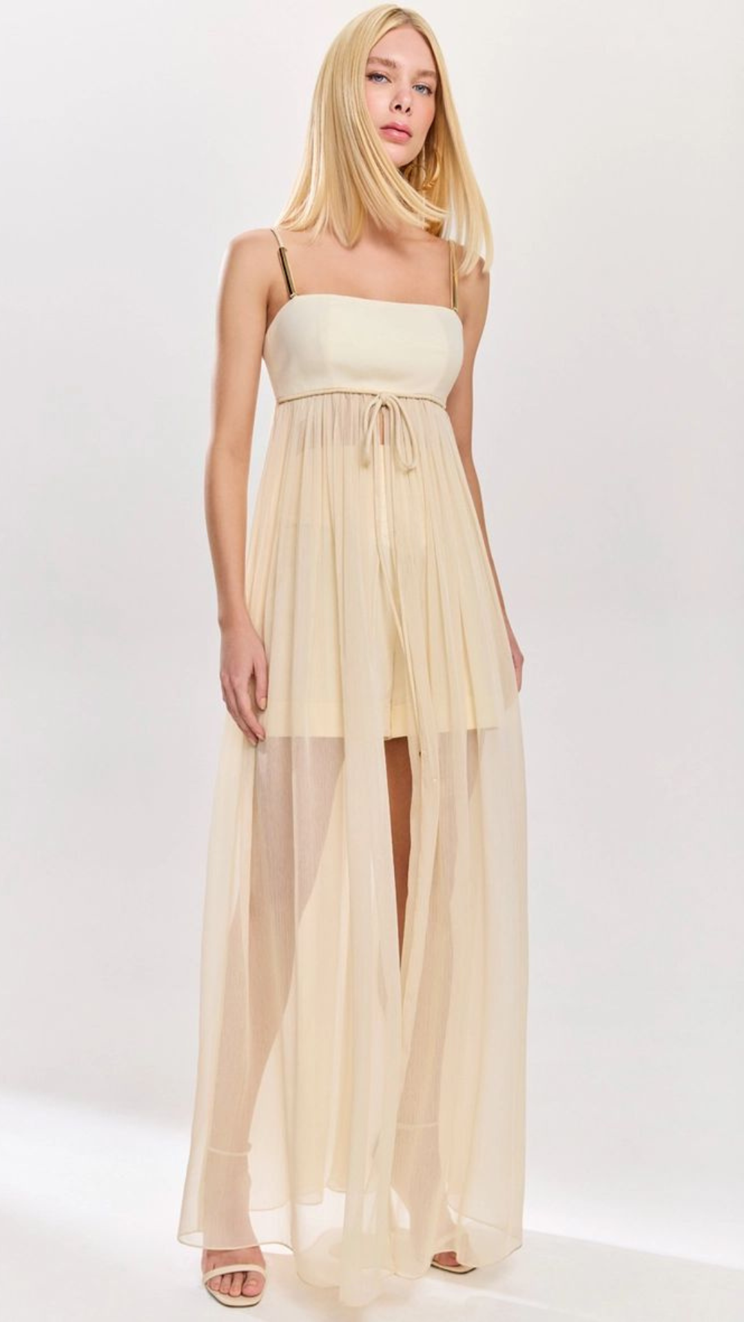 Conjunto Túnica Fluida Bege Leblanc