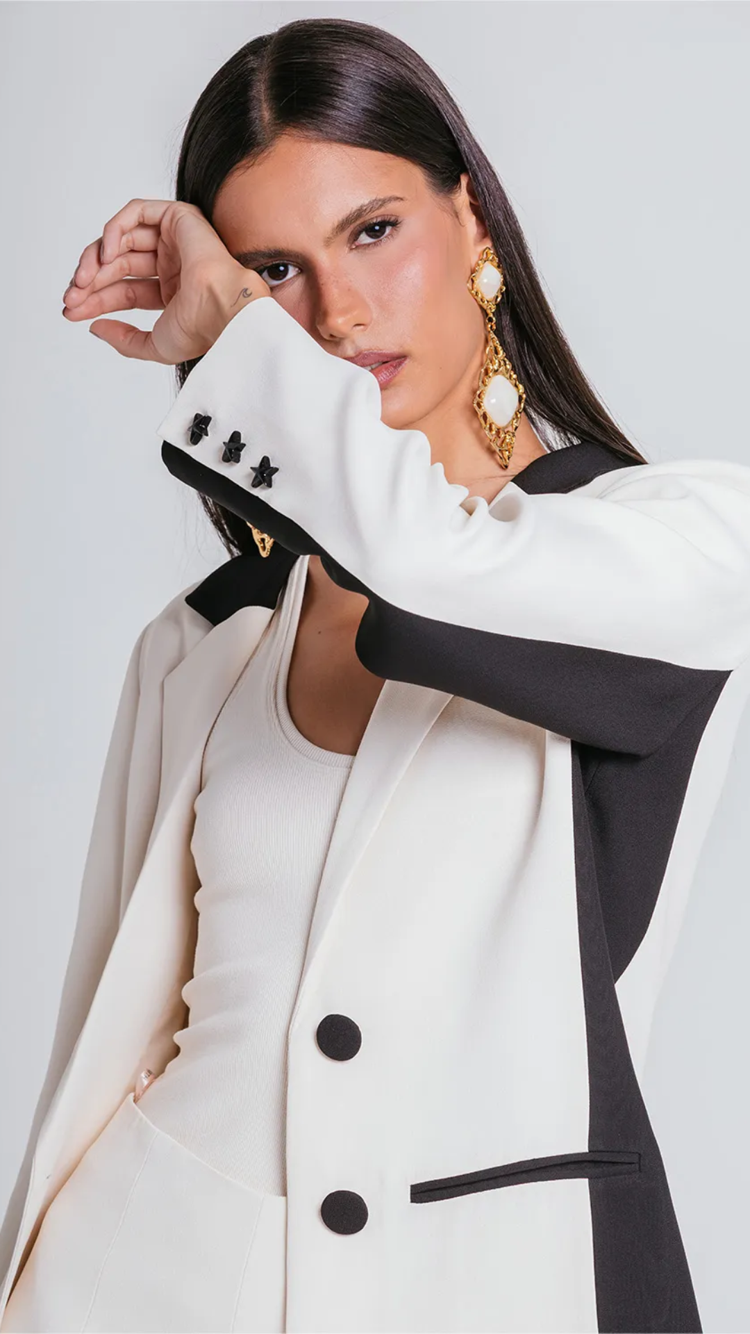 Blazer Carolina Marfim/Preto