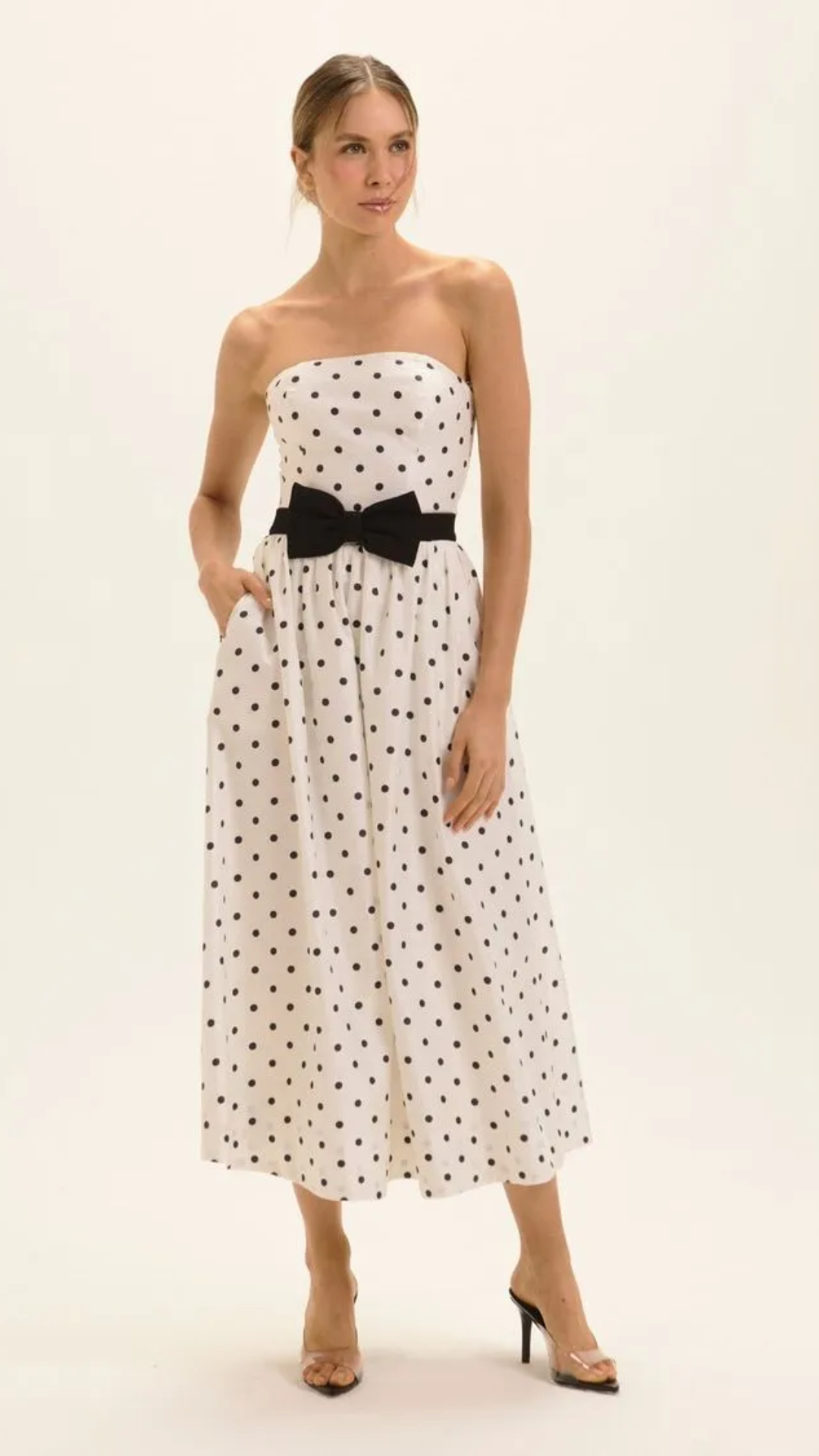 Vestido Midi Maisa Polka Dots Preto