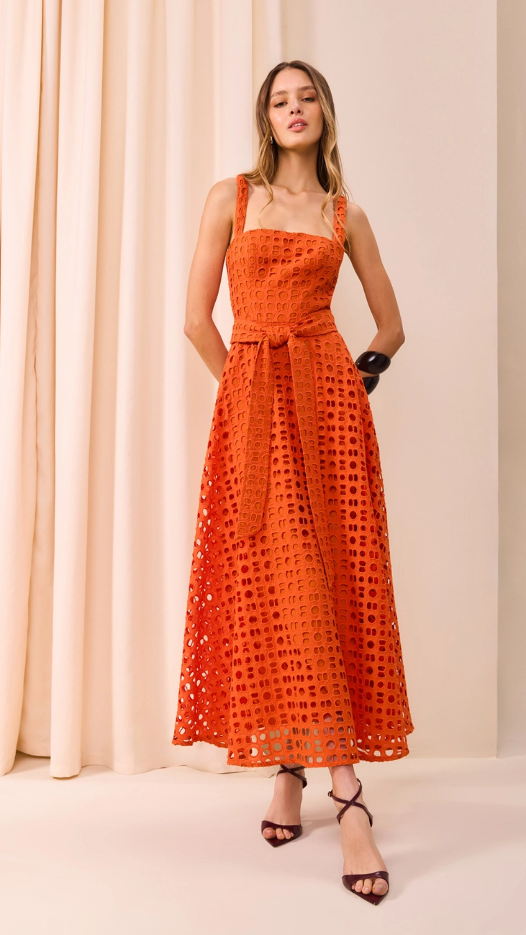 Vestido Midi Laise Dark Orange