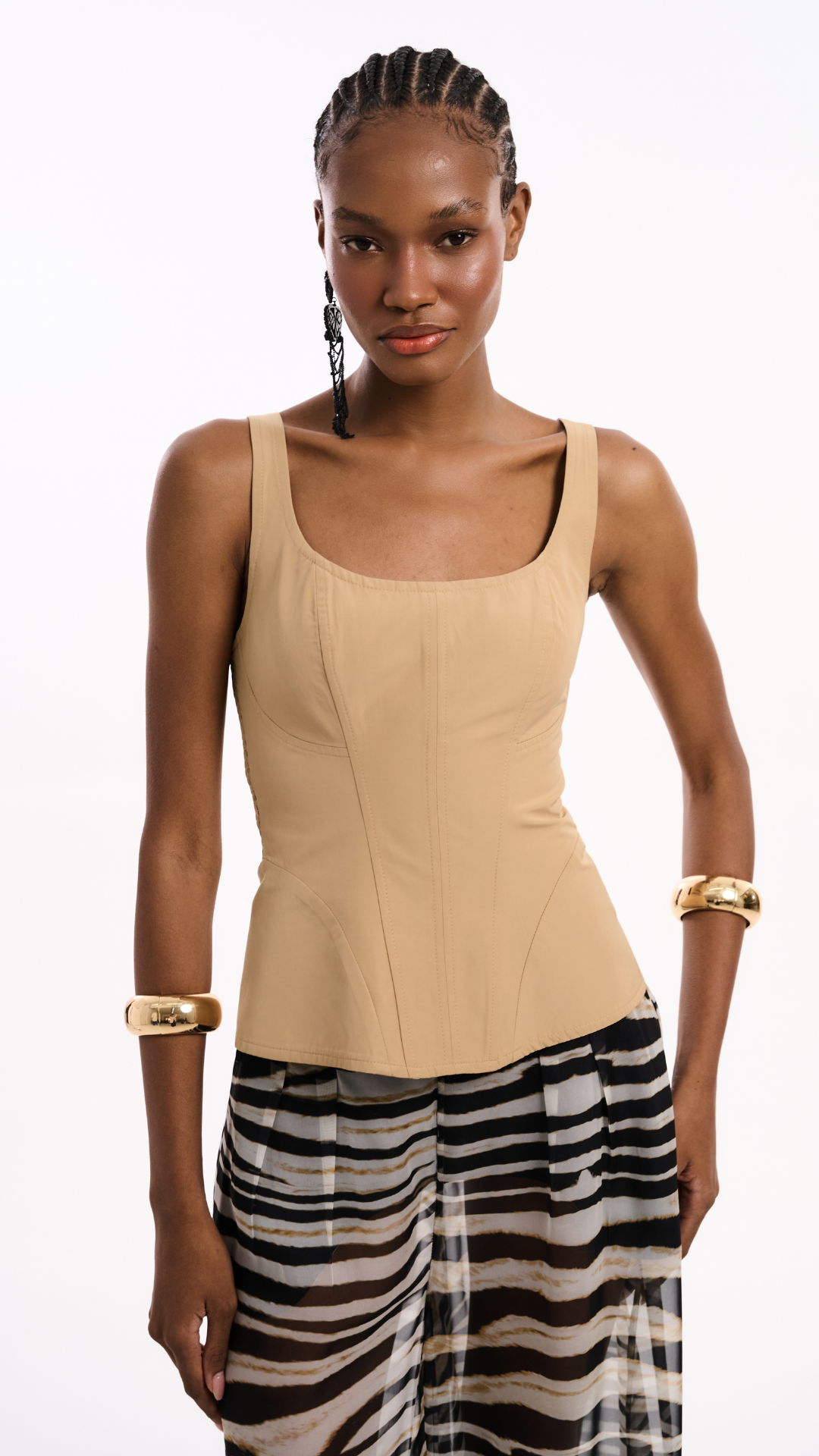 Top Corselet Dupla Face Cáqui
