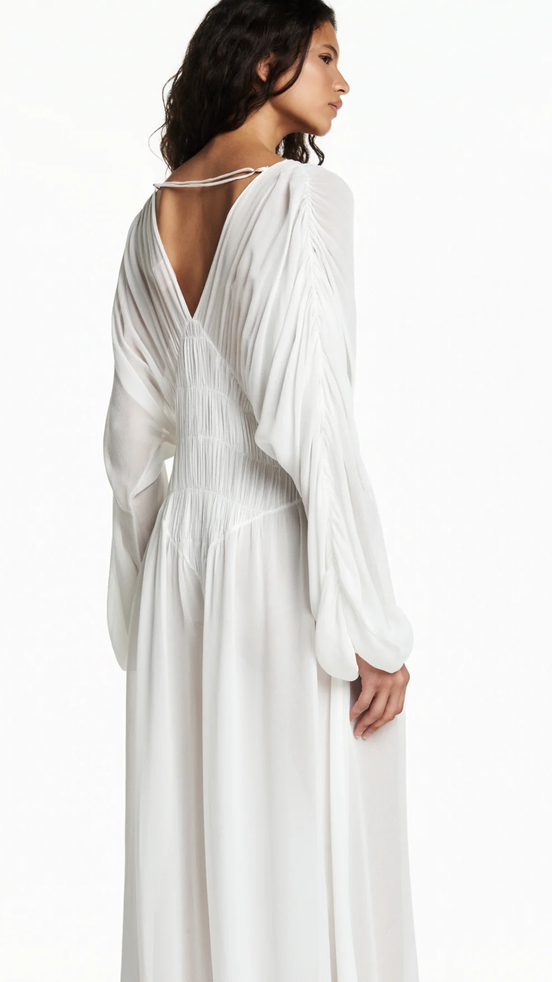 Macacão Drapeado Lastex Georgete Off White