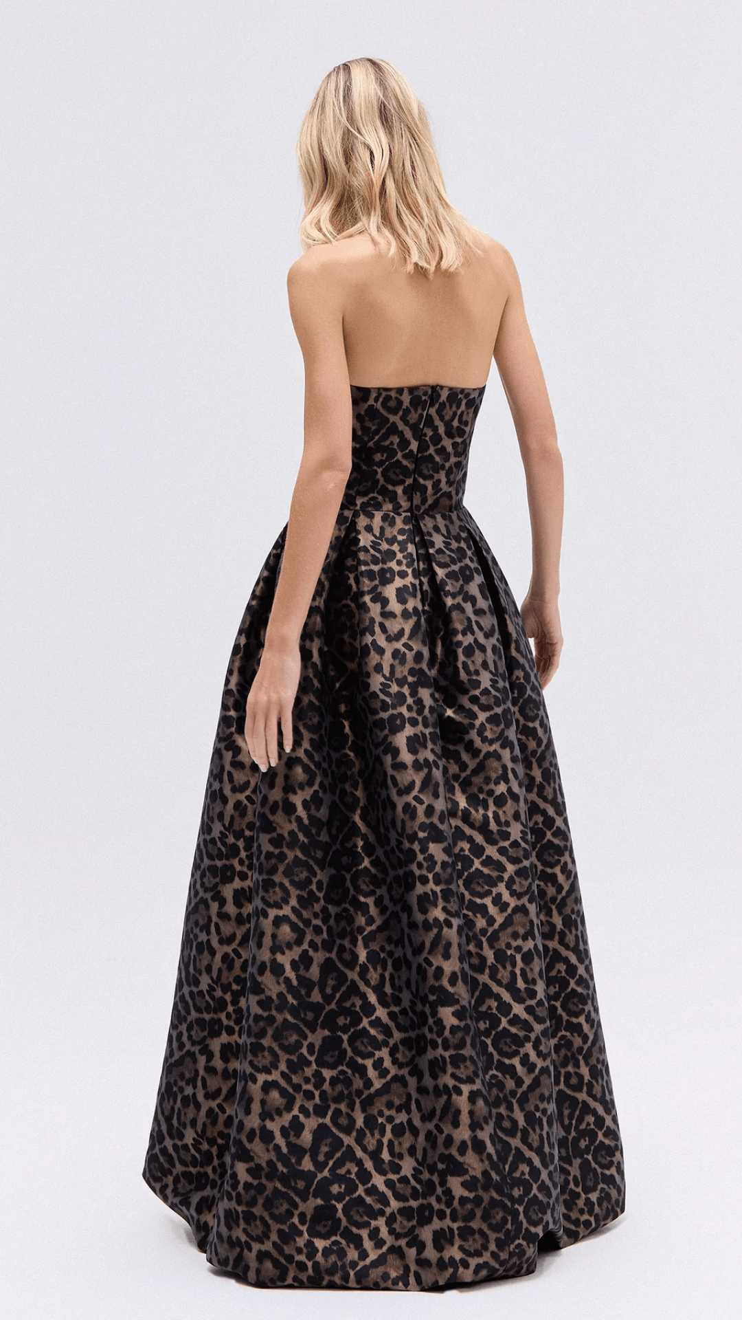 Vestido Longo Balonê Tomara que Caia Tafetá Onça