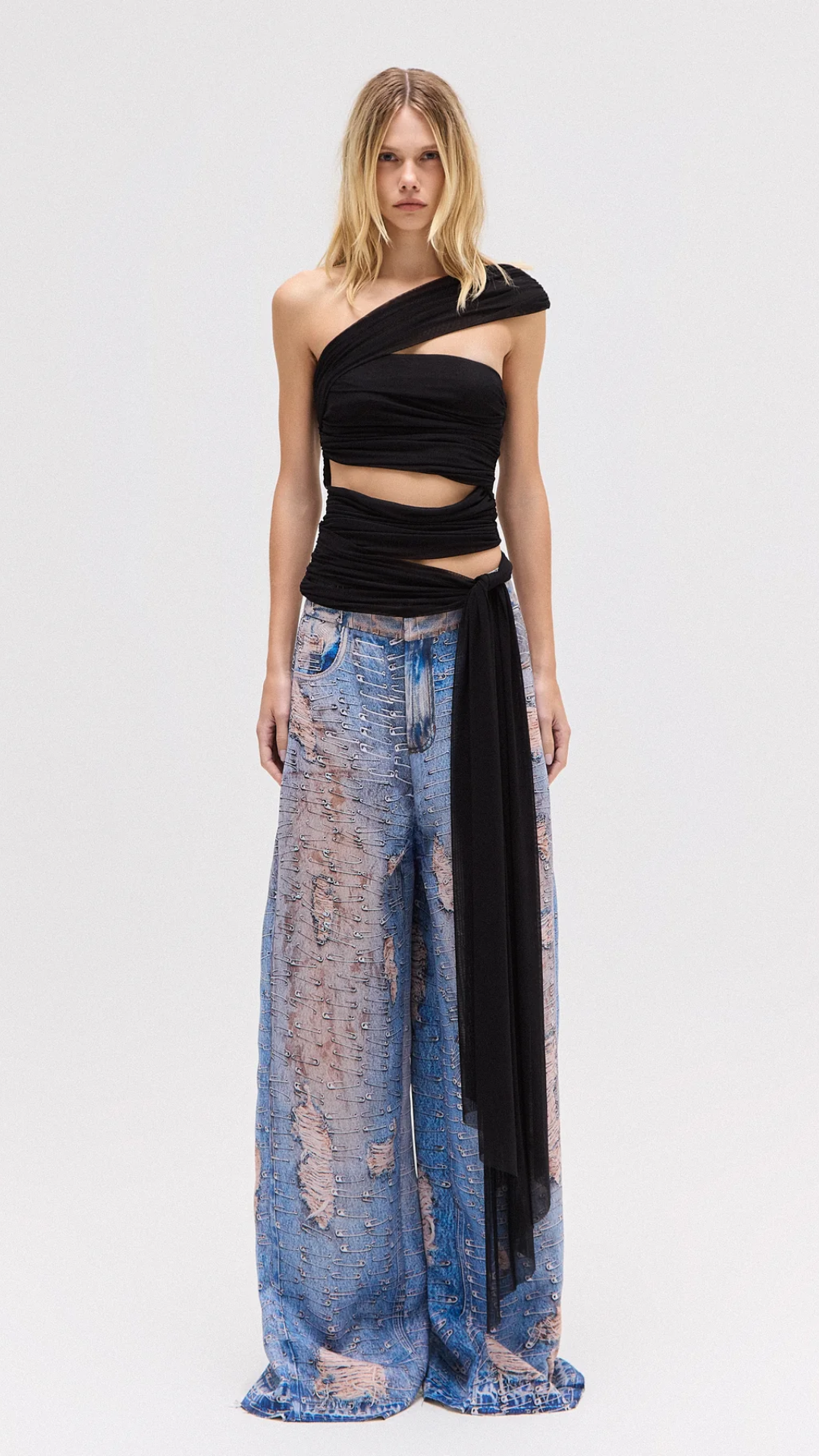 Blusa Transpasses Tule Preta