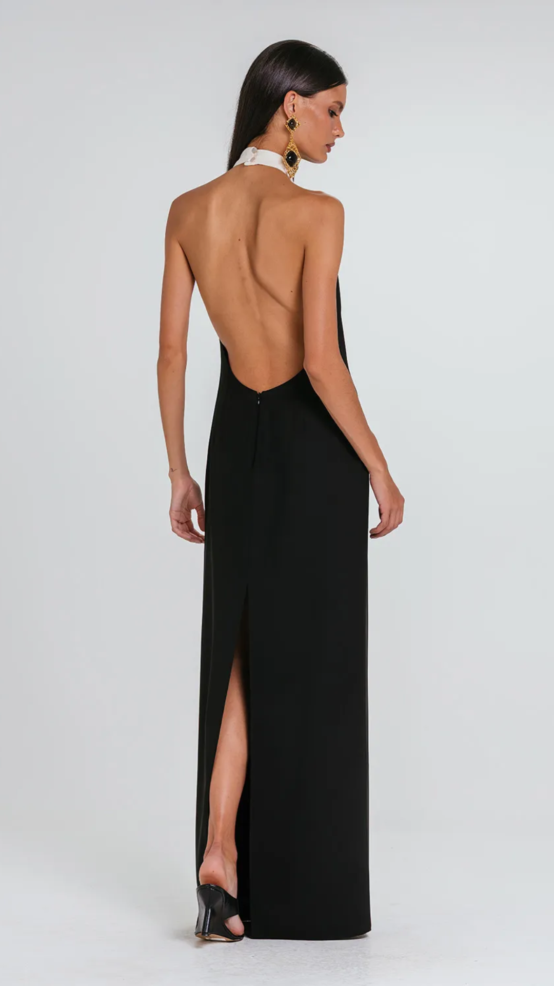 Vestido Mira Preto/Marfim