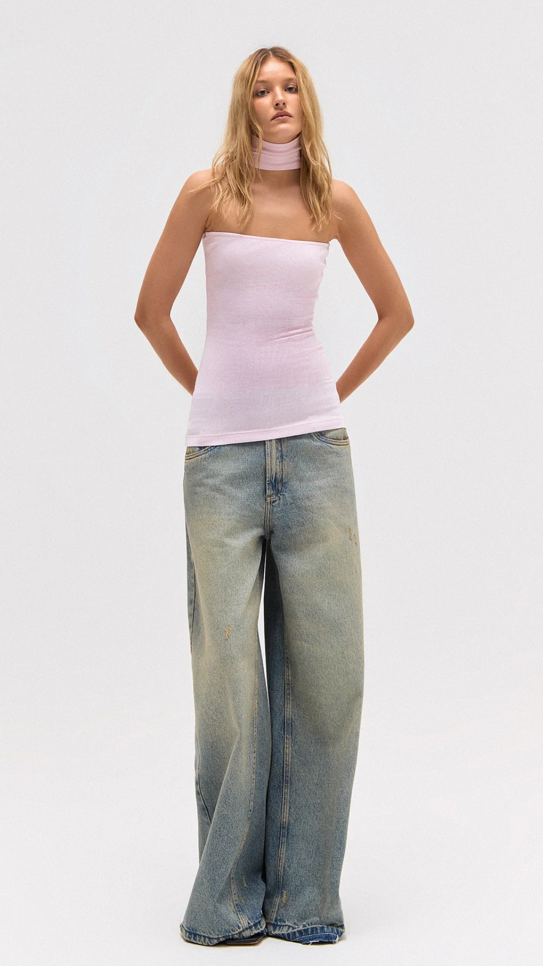 Blusa Tomara que Caia Gola Falsa Malha Rosa