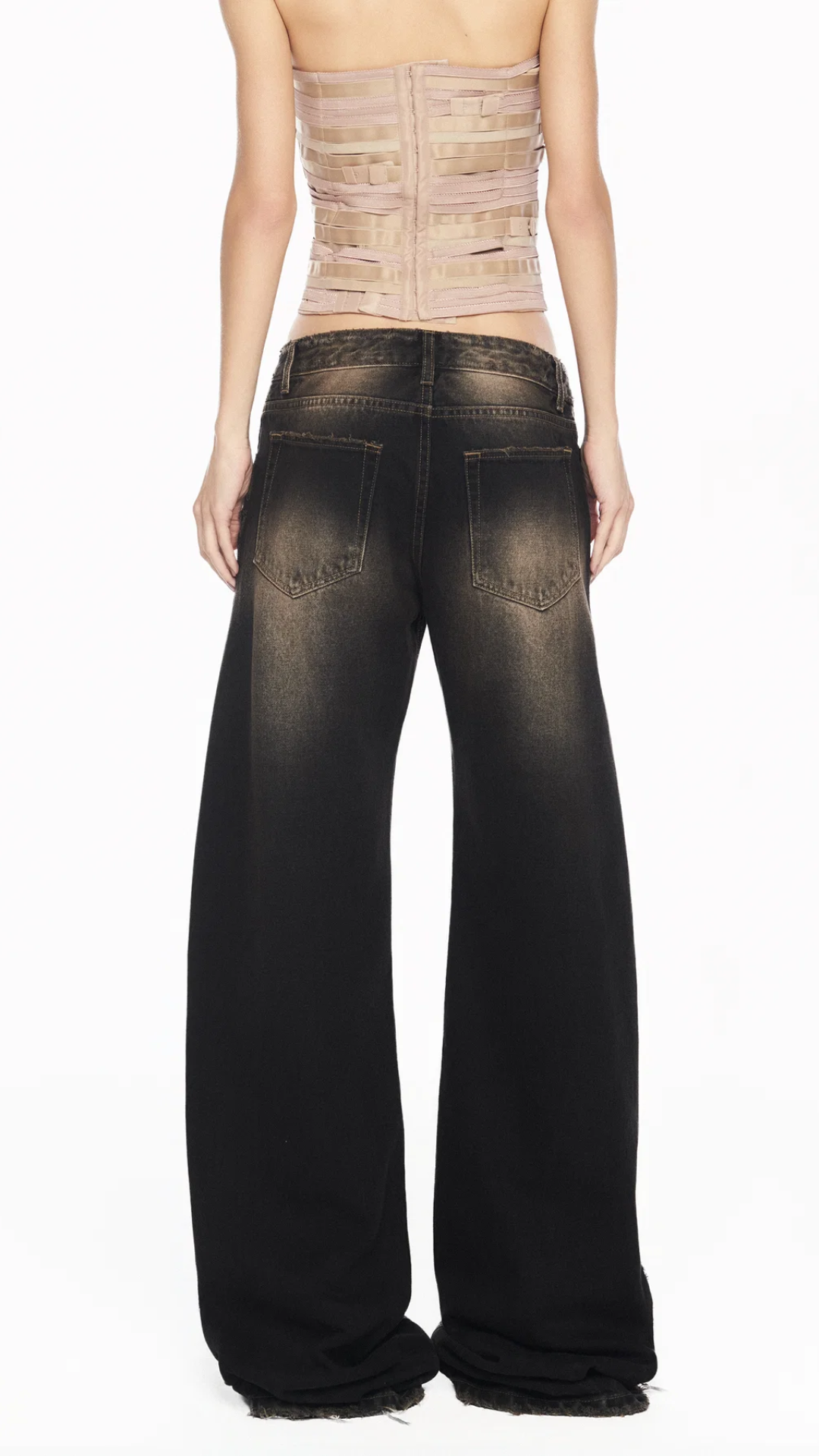 Calça Jeans Flare Cintura Baixa Black Denim