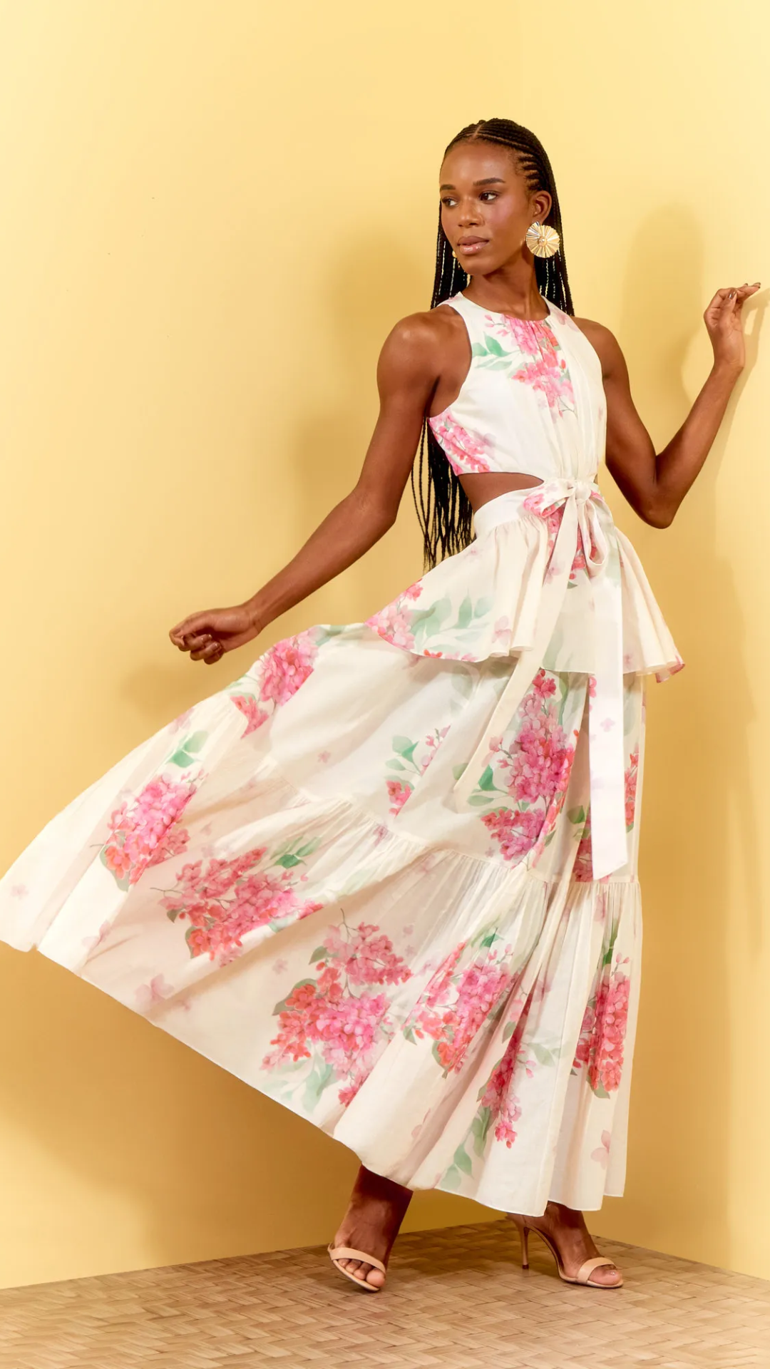 Vestido Voil Bouganville Basque