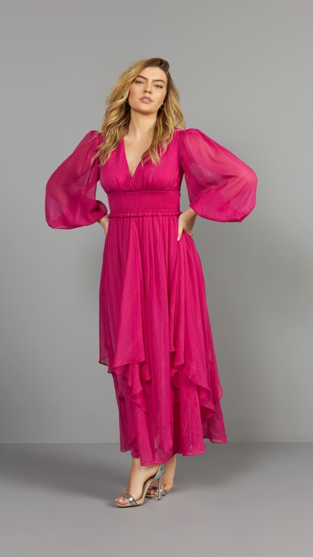 Vestido Midi Barra Assimétrica Pink
