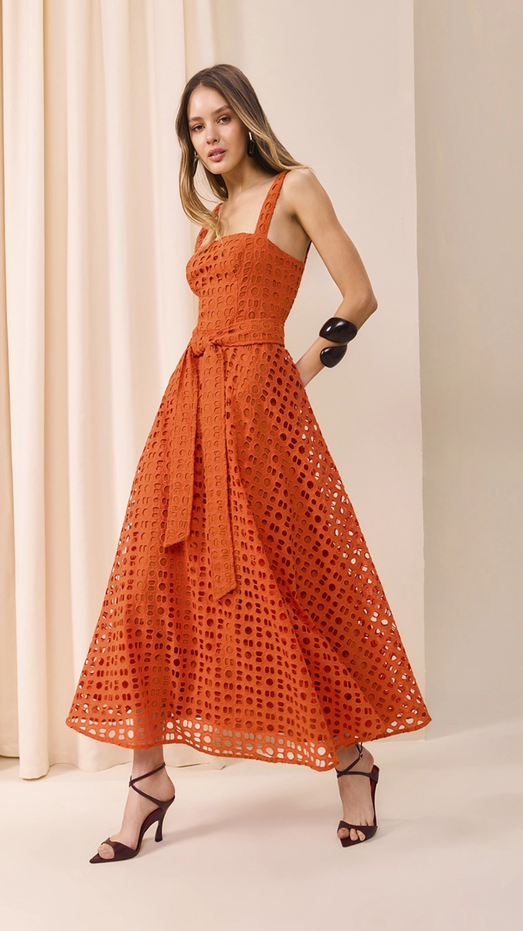 Vestido Midi Laise Dark Orange