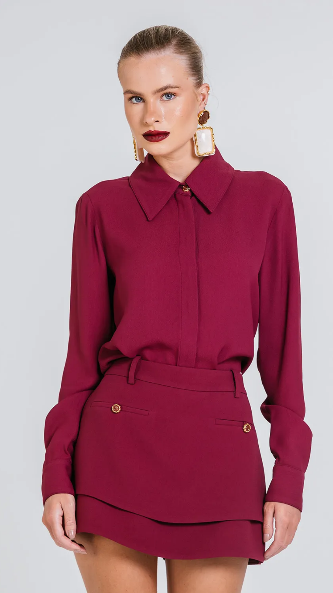 Camisa Cecilia Cabernet