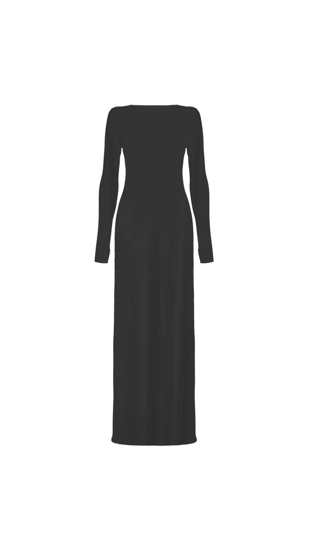 Vestido Longo Manga Longa Tule Preto