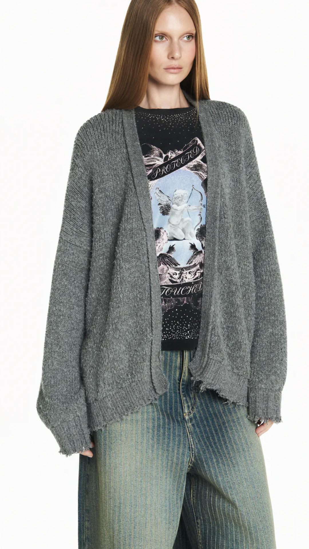 Cardigan Tricot Cinza