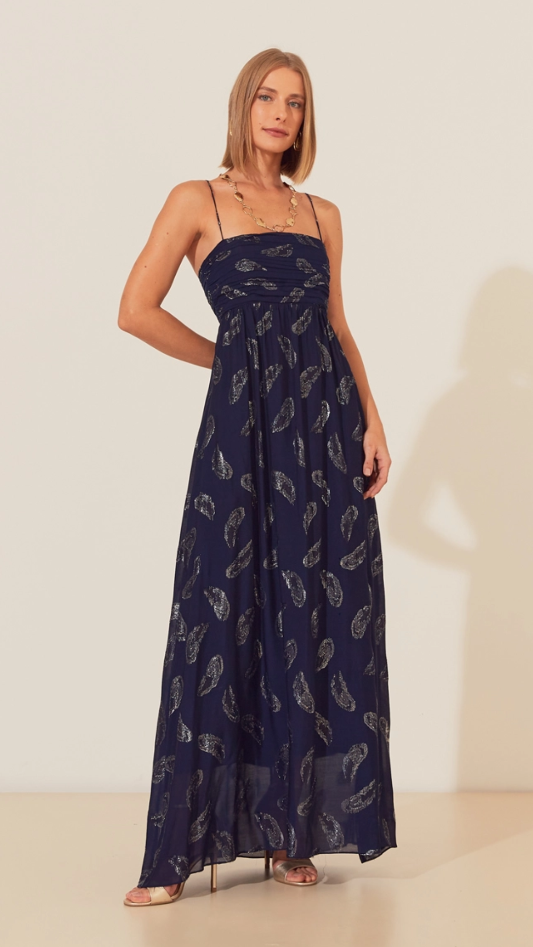 Vestido Longo Império Azul