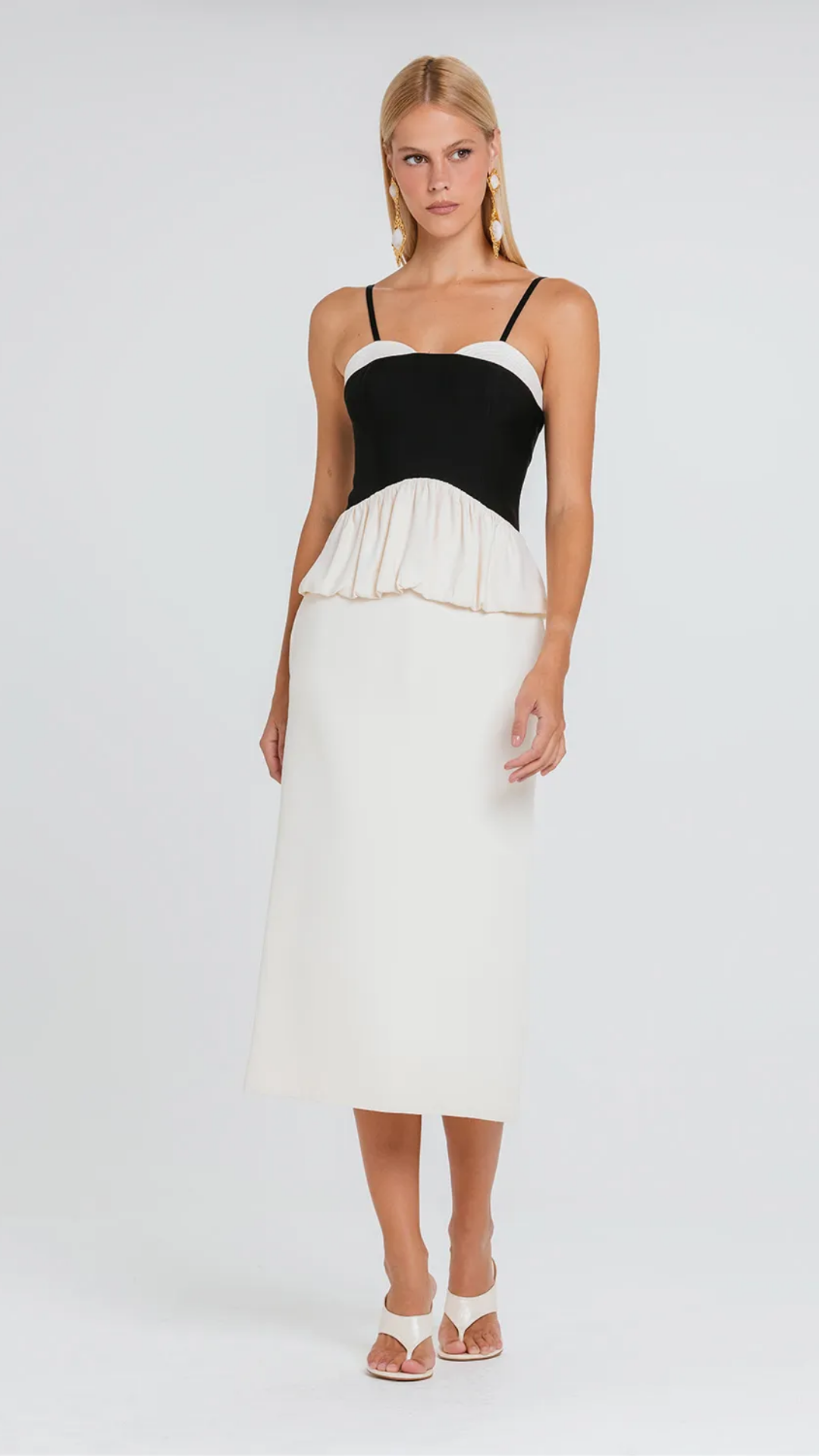 Vestido Elaia Marfim/Black