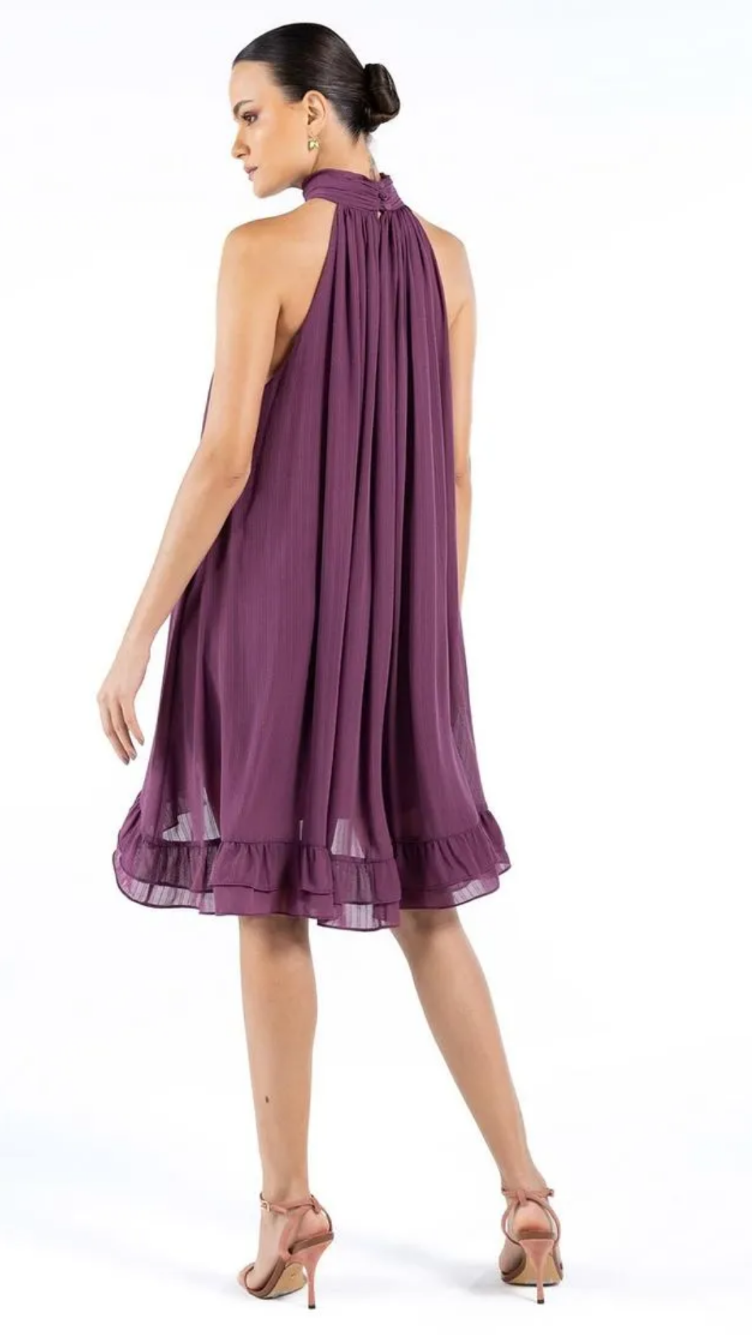 Vestido Curto Halter Roxo