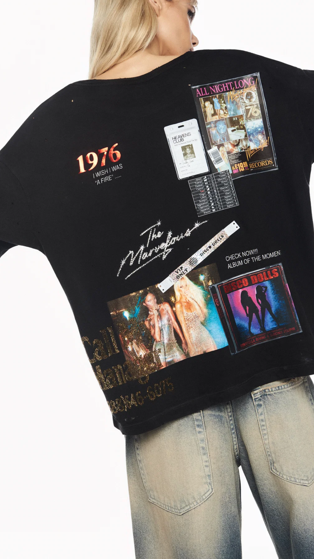 Camiseta Disco Dolls Washed Black