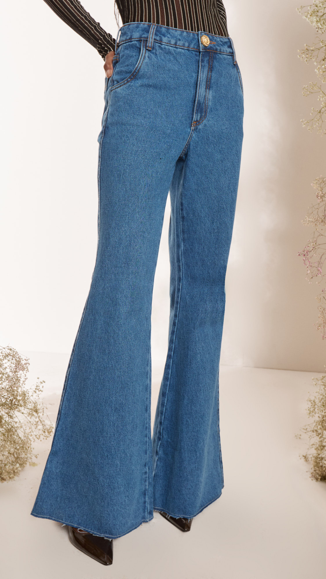 Calça Flare Jeans Claro