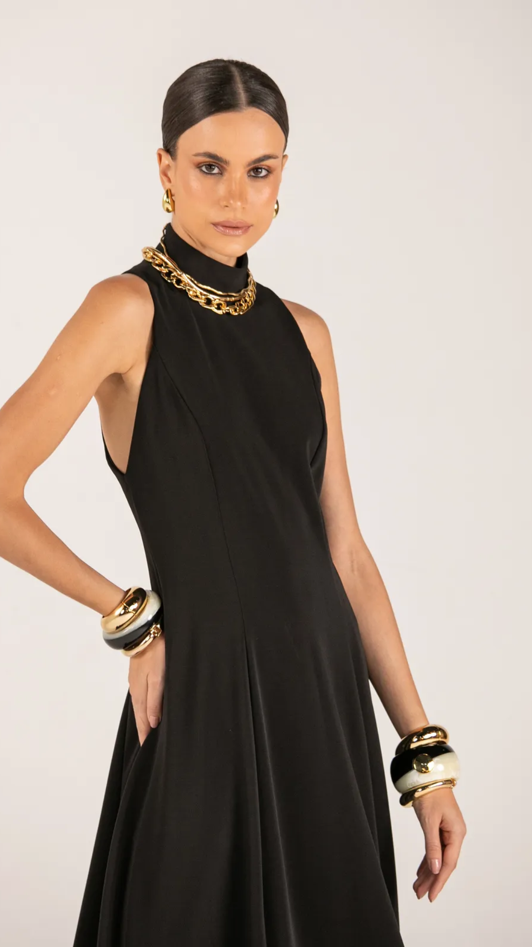 Vestido Longo Malha Preto