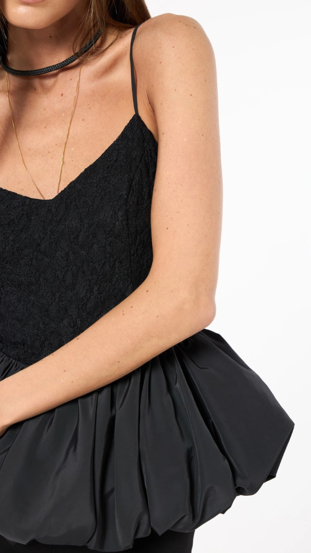 Blusa Renda Peplum Preto