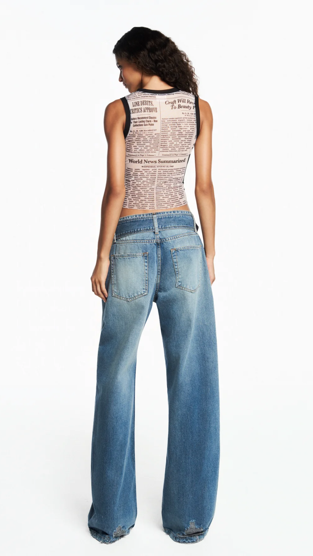 Calça Jeans Perna Larga Cinto Cintura