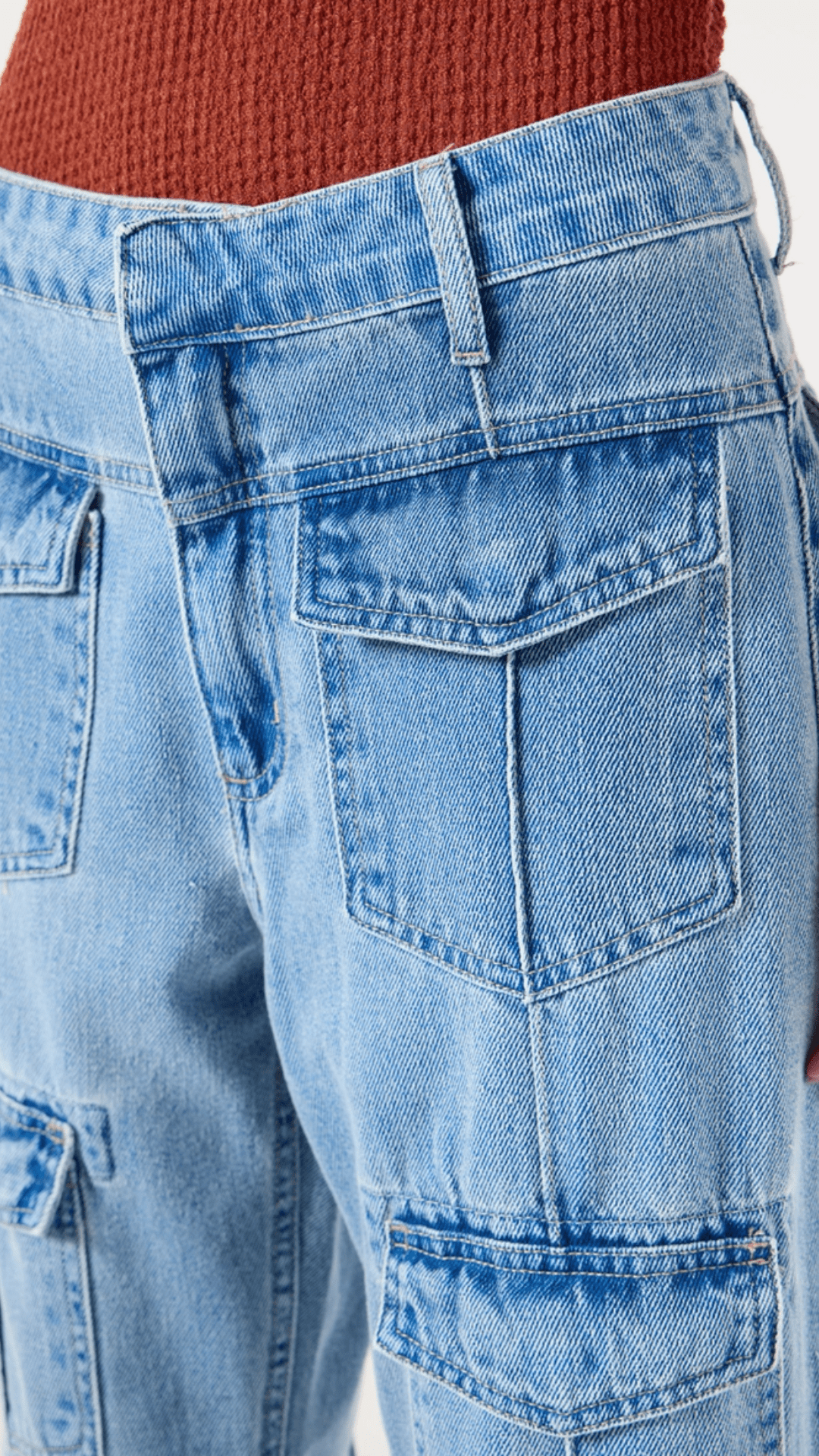 Calça Jeans Bolsos Azul Bluer