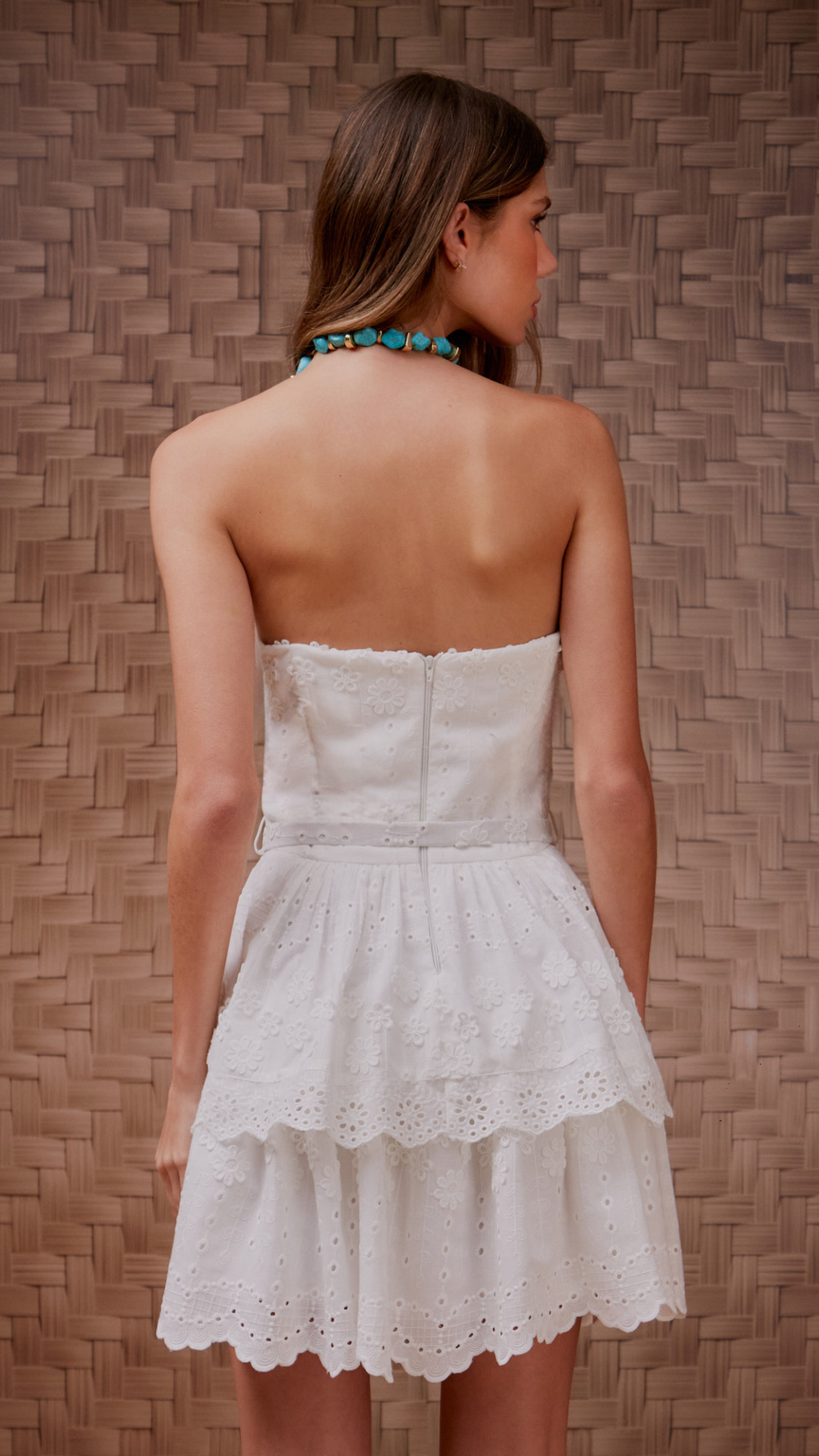 Vestido Laise Floral Cinto Off White