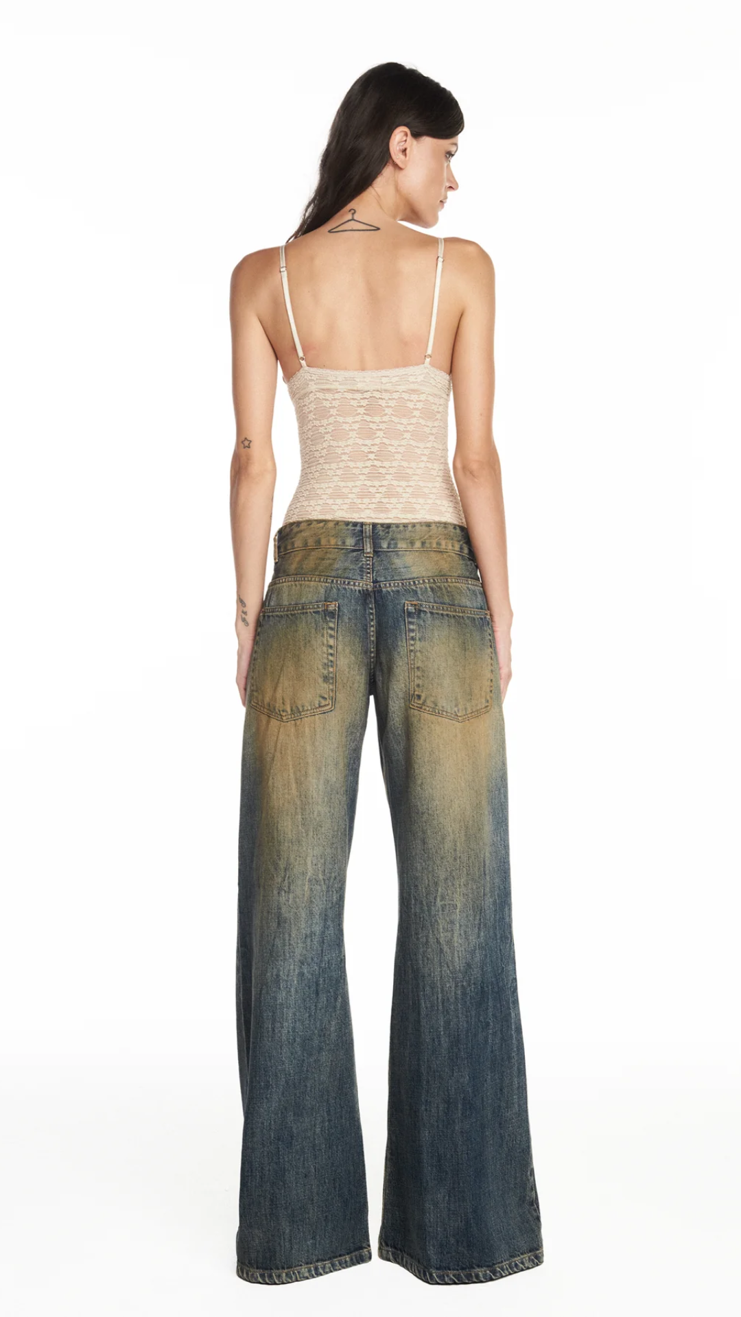 Calça Jeans Dirty Flare Cintura Baixa