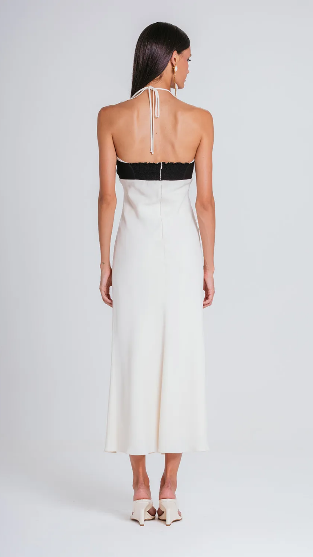 Vestido Lana Marfim/Preto
