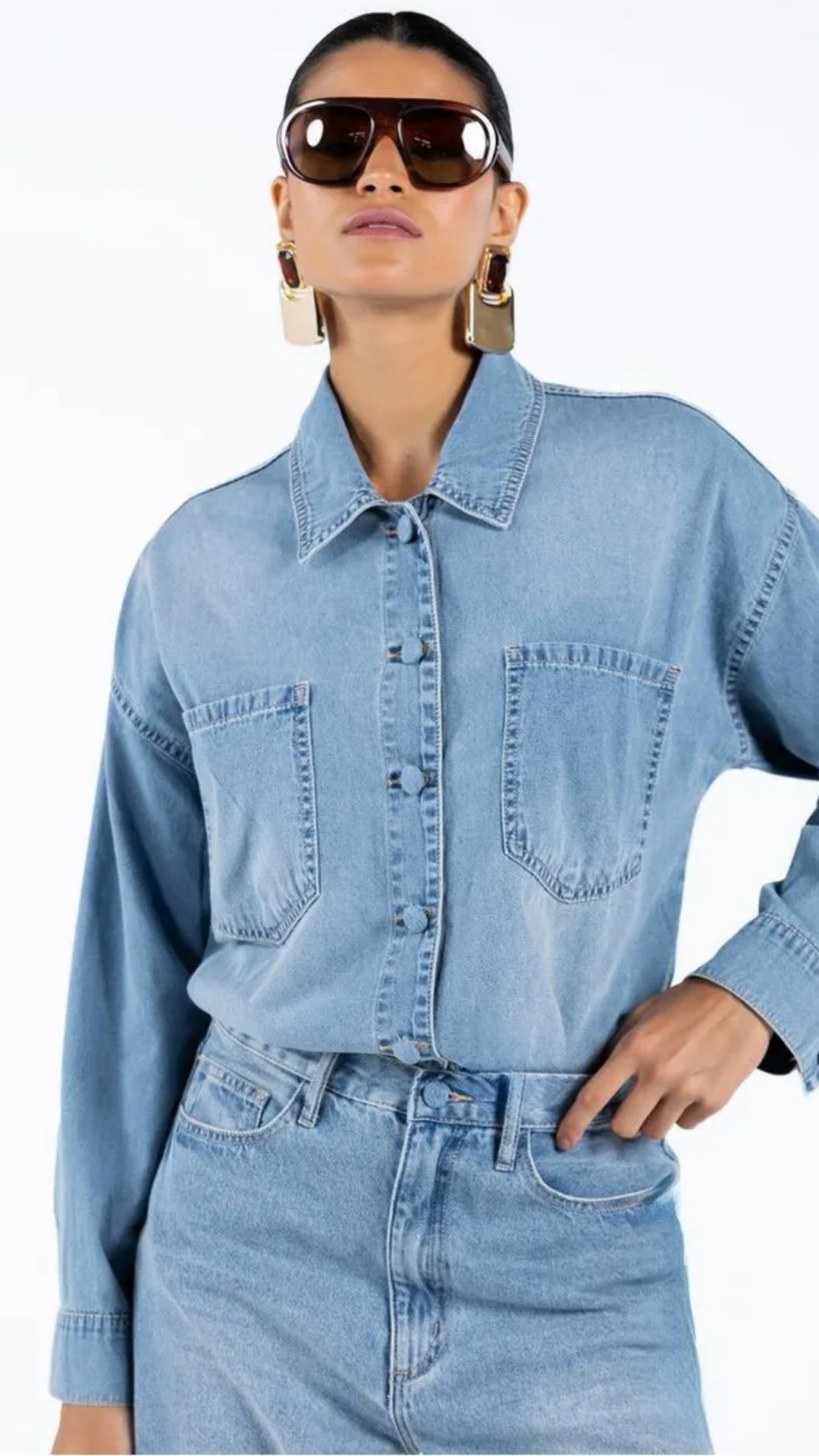 Camisa Jeans Oversized