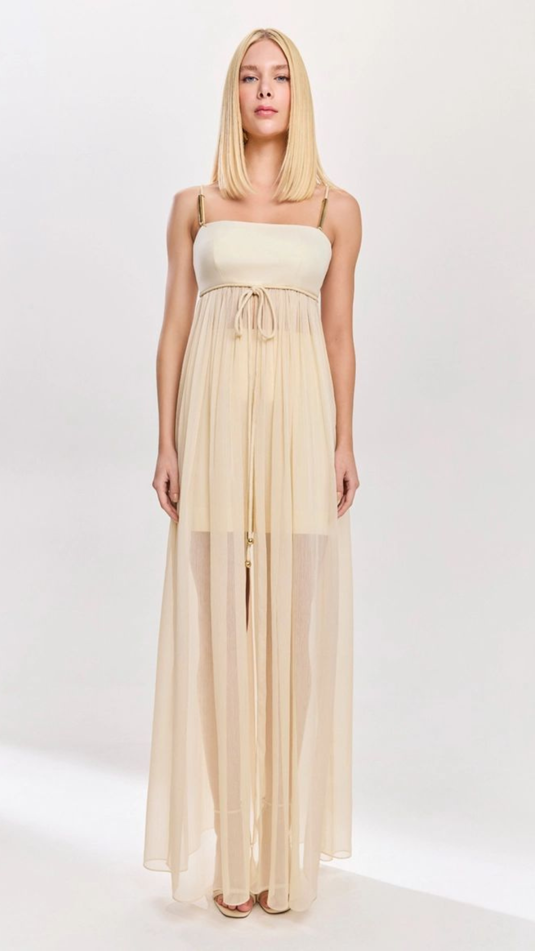 Conjunto Túnica Fluida Bege Leblanc