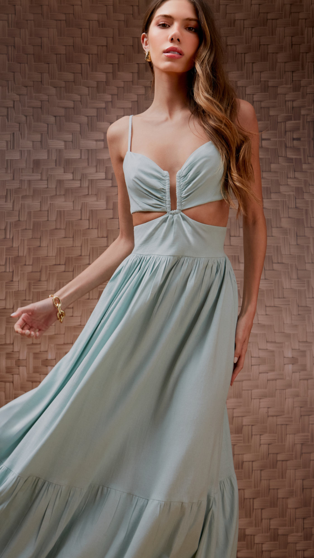 Vestido Linho Frida Cut Out Longo Sugar