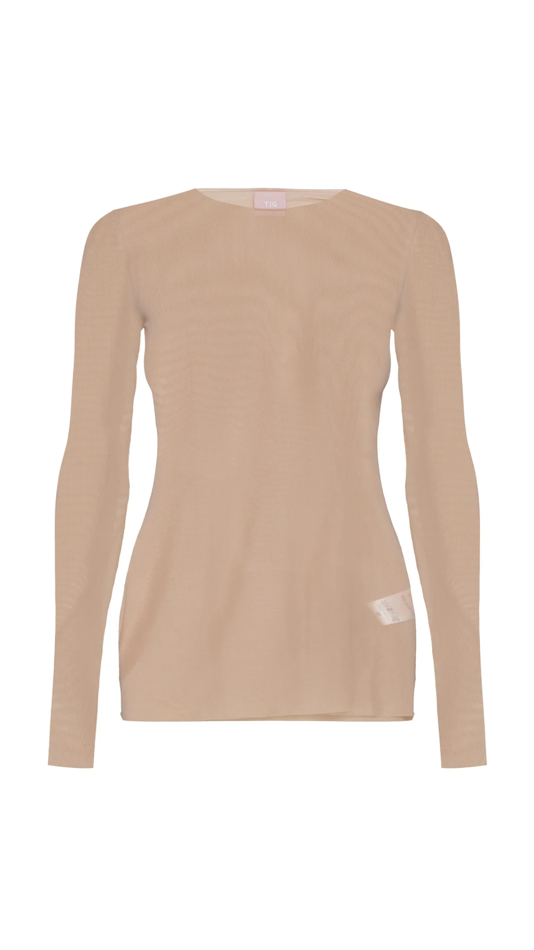 Blusa Manga Longa Tule Bege