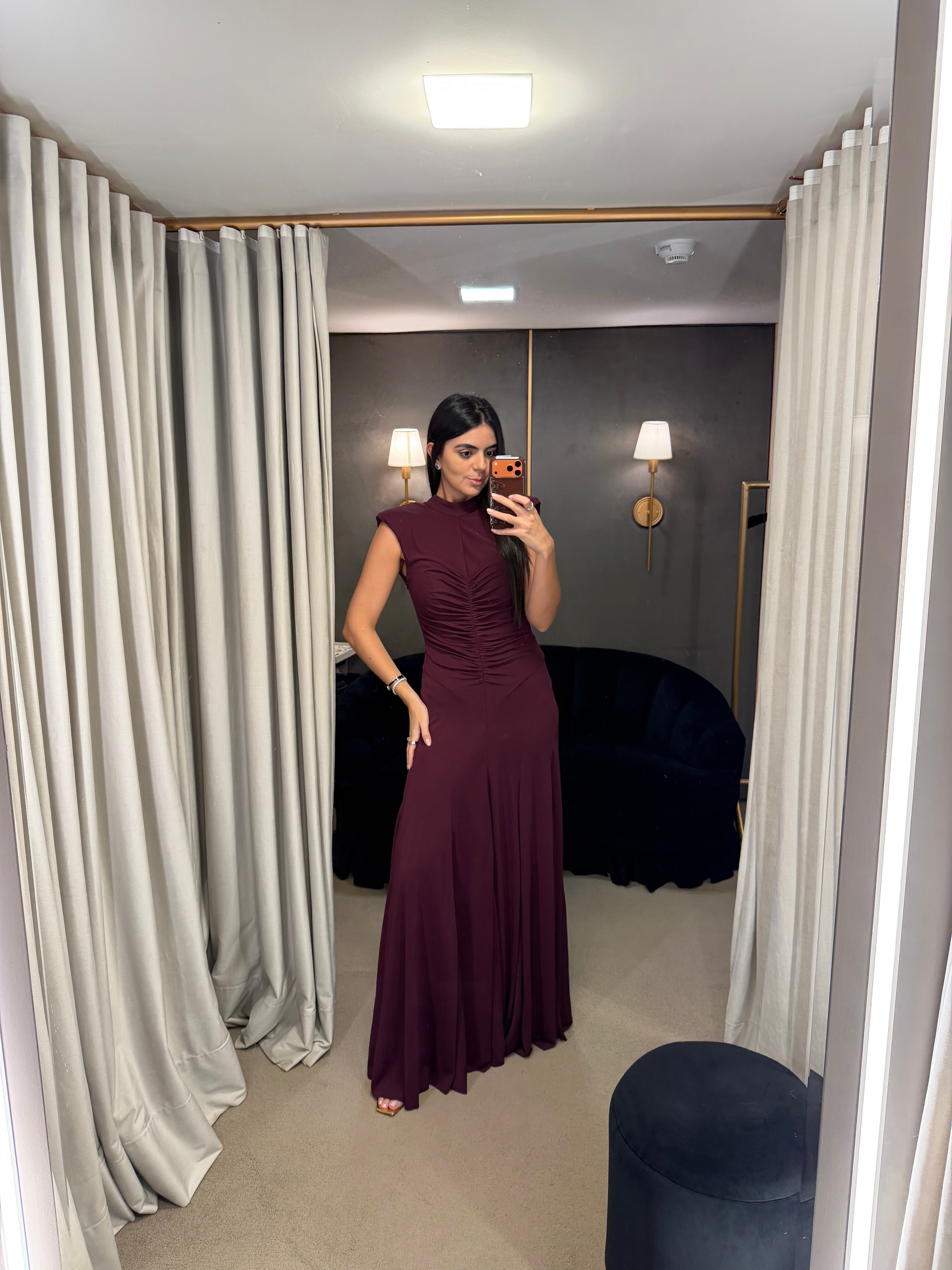 Vestido Drapê Nesgas Bordô Date