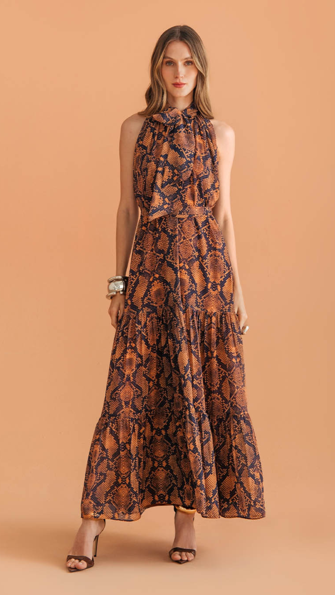 Vestido Maxi Midi Estampado Píton