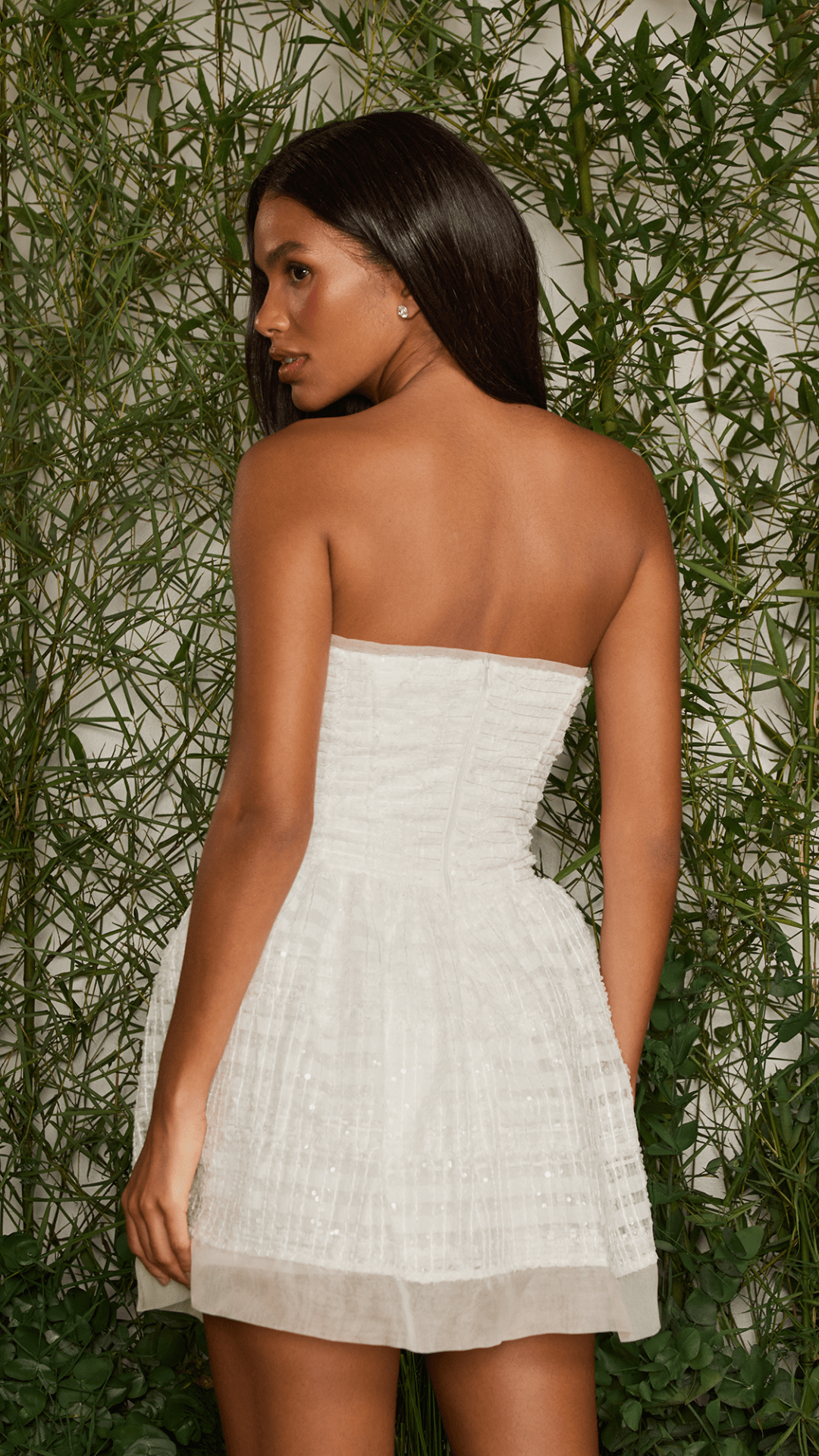 Vestido Curto Vivi Paetê Off White