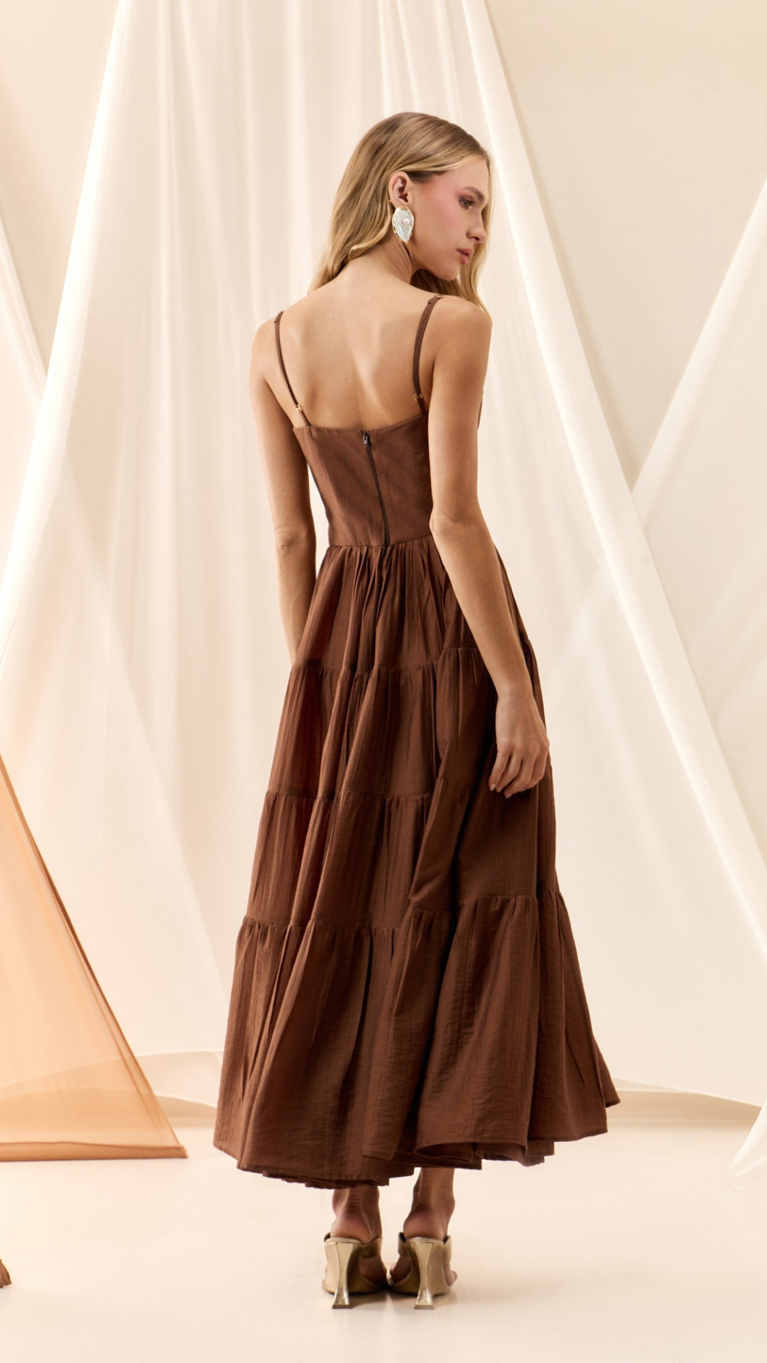 Vestido Tencel Yoriu Pregas Nutella