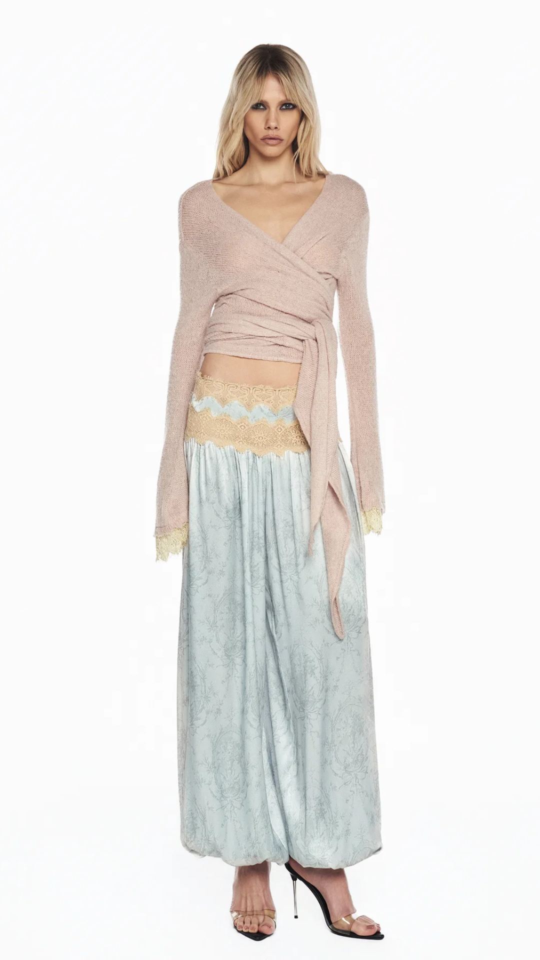 Blusa Cashecouer Tricot Rosa Renda Punho