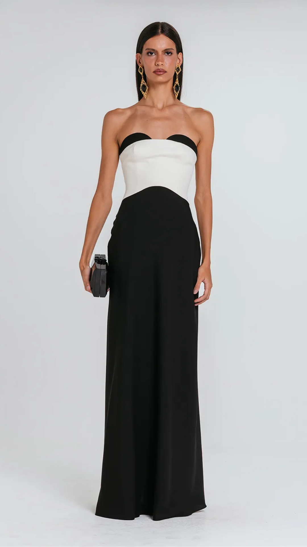 Vestido Melissa Preto/Marfim