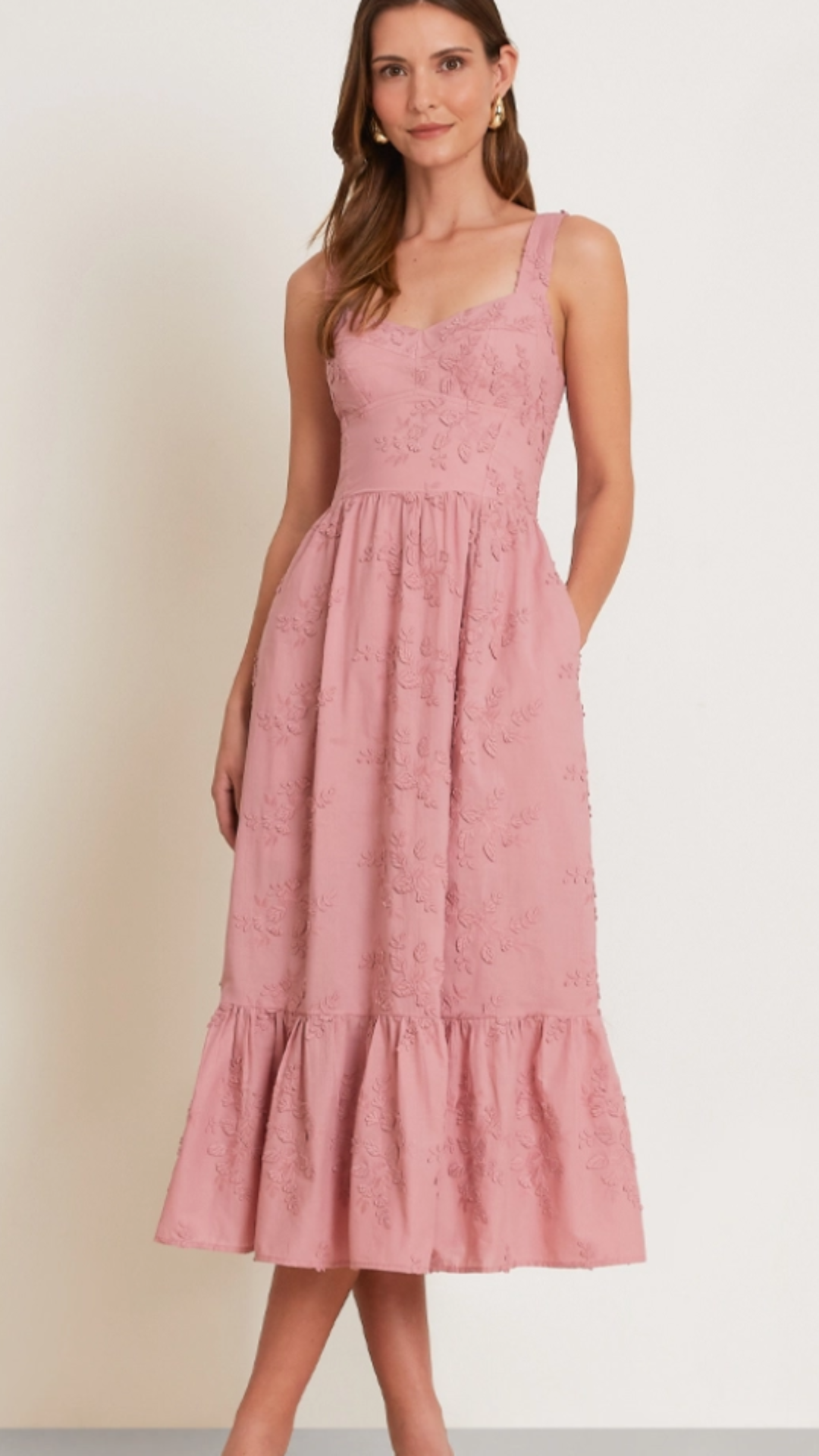 Vestido Midi Mariane Rosa
