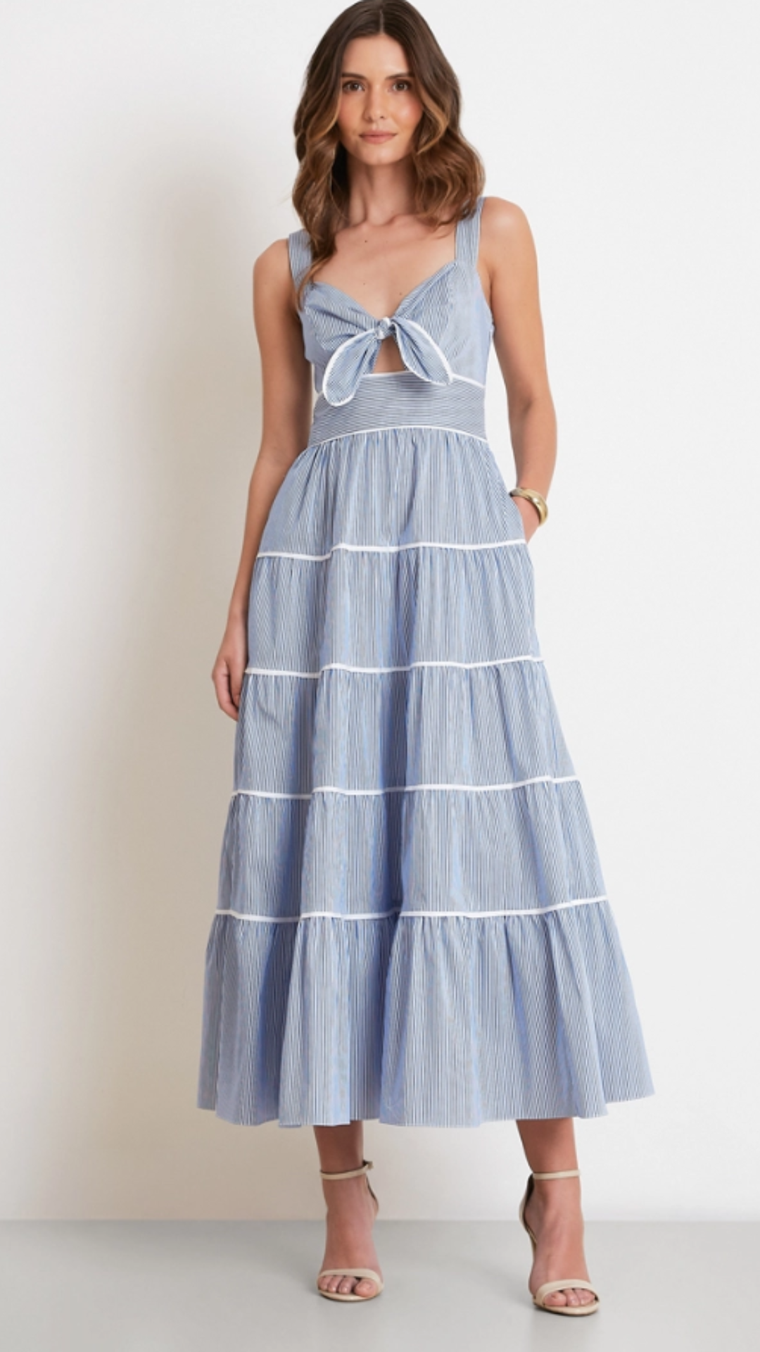 Vestido Longo Maritime Azul