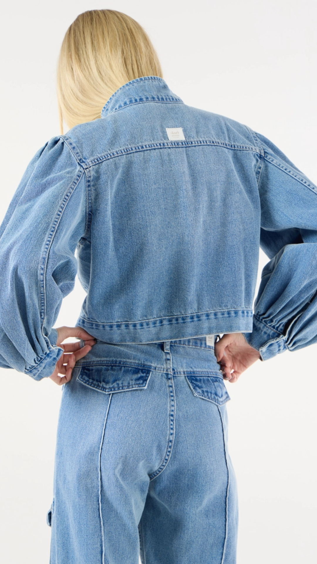 Jaqueta Jeans Manga Baloon Azul Bluer
