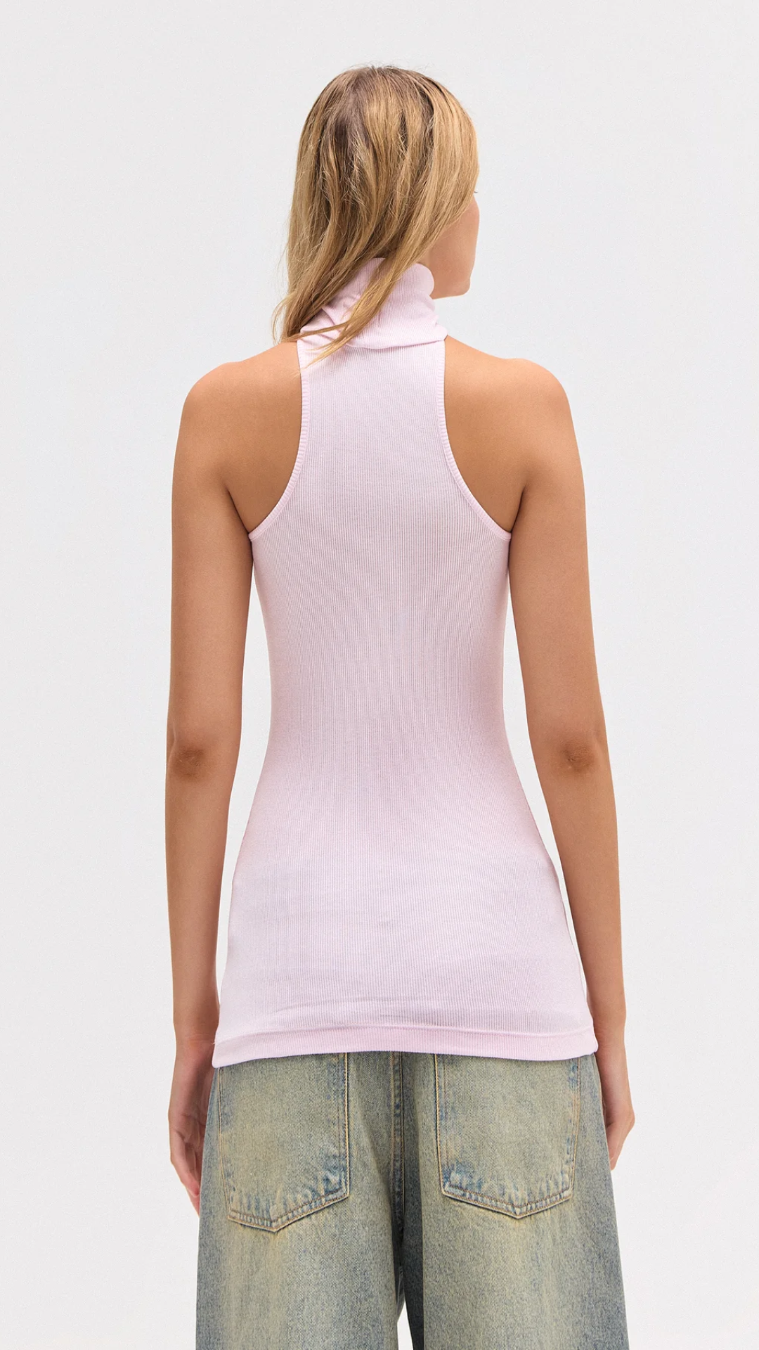 Blusa Tomara que Caia Gola Falsa Malha Rosa