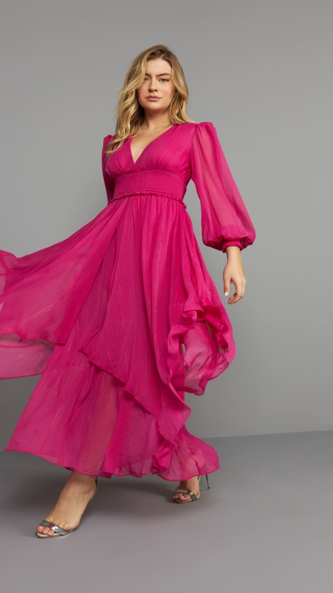 Vestido Midi Barra Assimétrica Pink