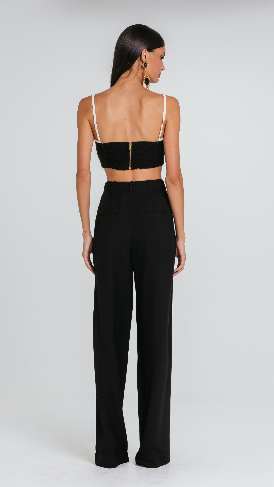 Top Cora Preto/Marfim