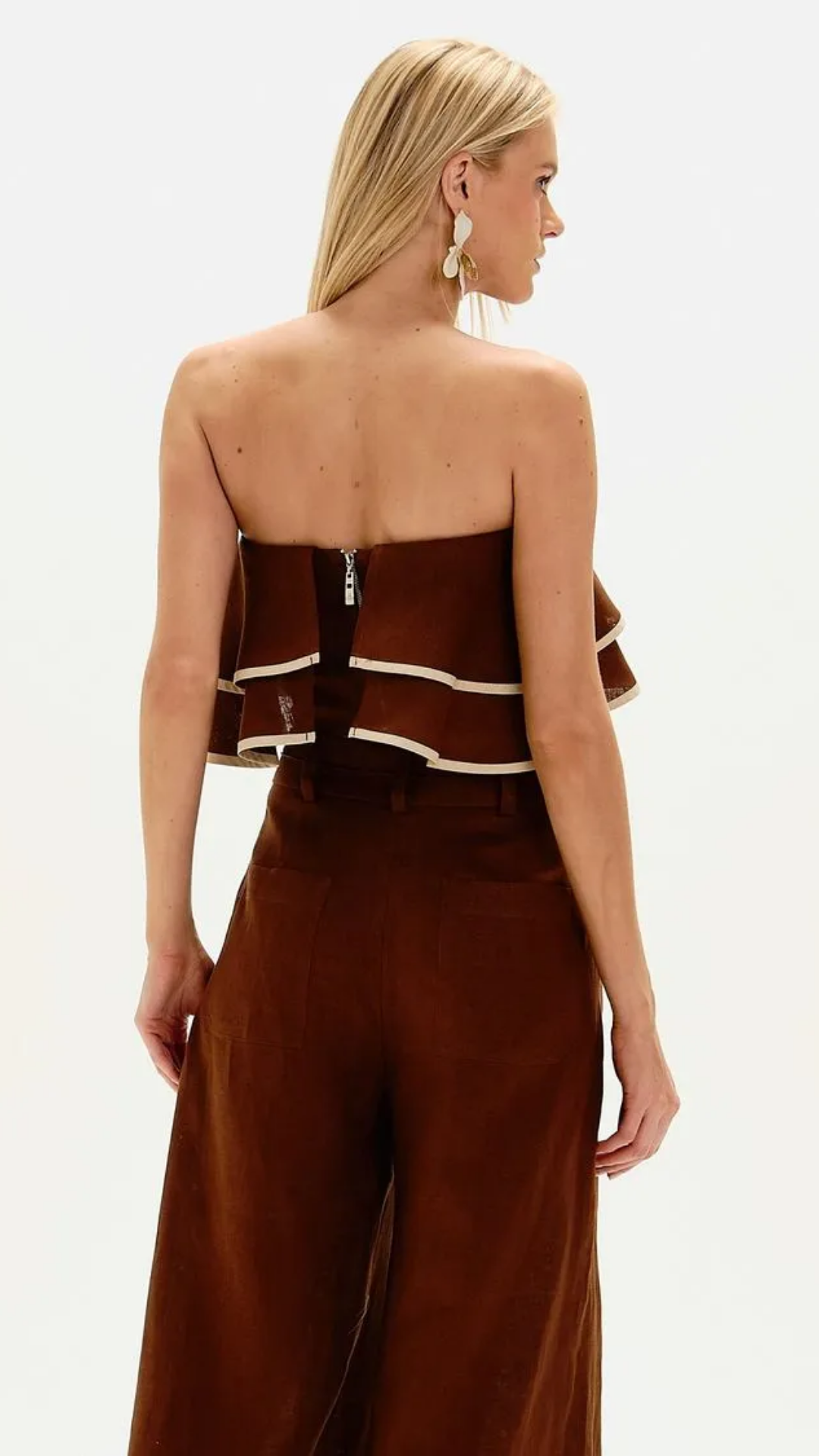 Top Bia Marrom Pareô