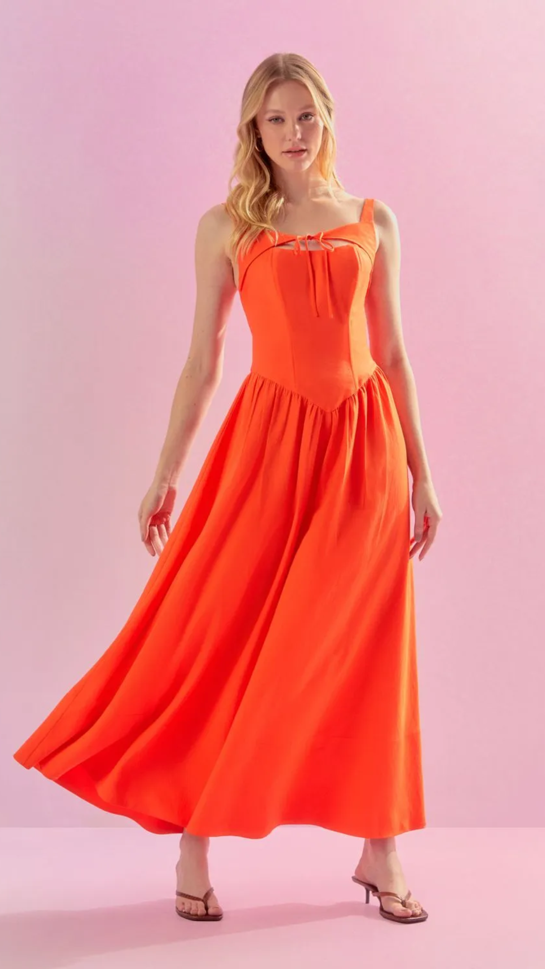 Vestido Visco Laço Camp Sunset