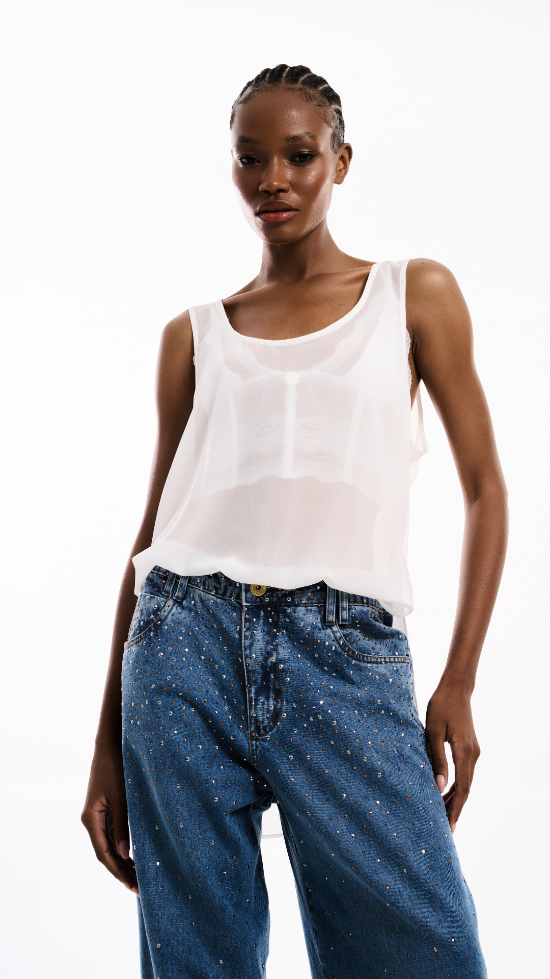Calça Jeans Slouchy com Transfer