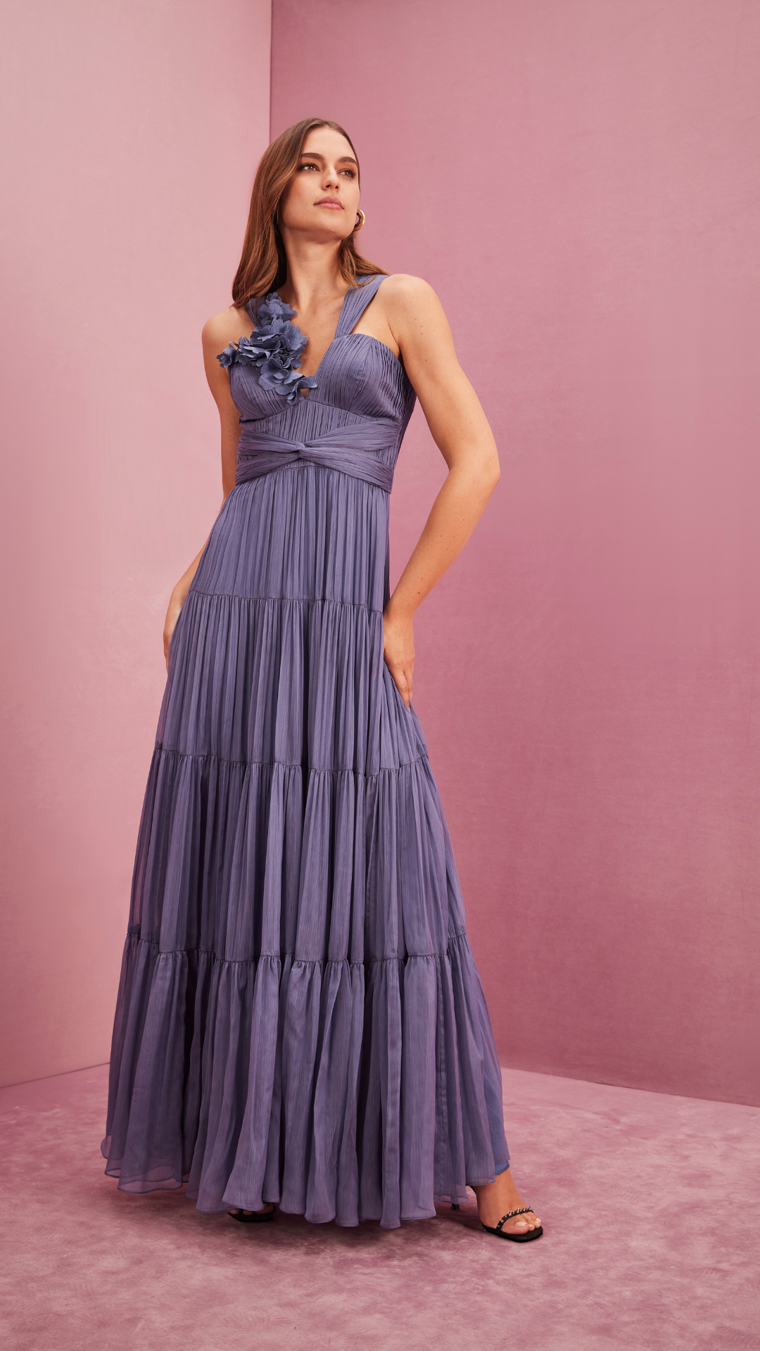 Vestido Maxi Midi Azul Delave