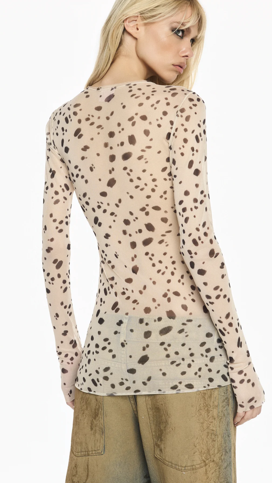 Blusa Manga Longa Tule Dálmata